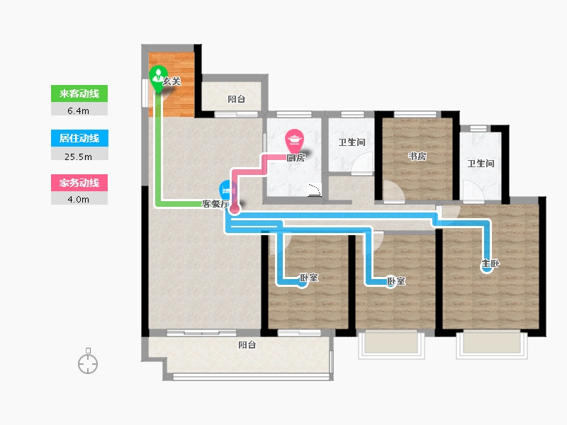 湖南省-长沙市-旭辉美的东樾城-114.59-户型库-动静线