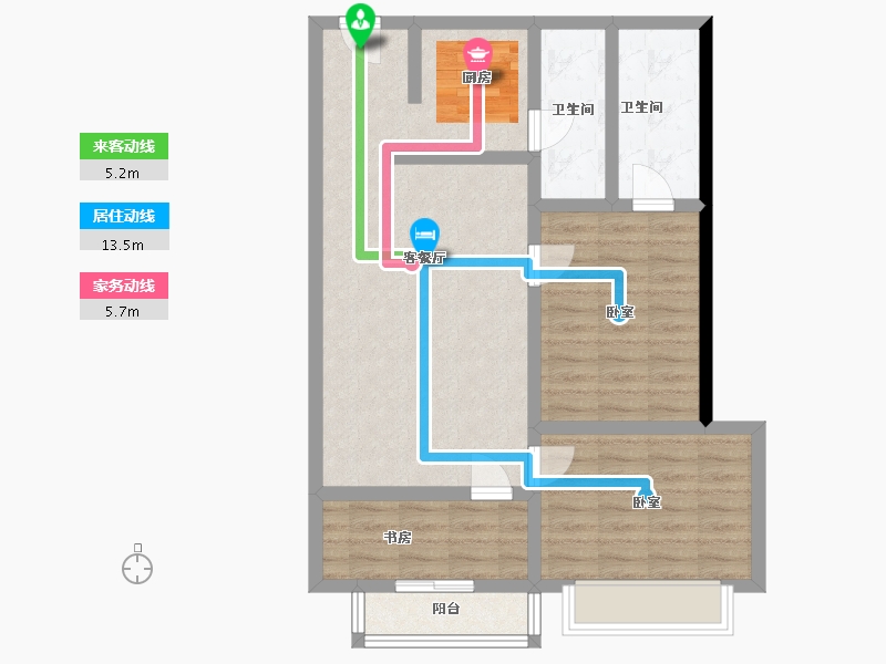 广东省-佛山市-太平洋鼎旺中心-77.08-户型库-动静线