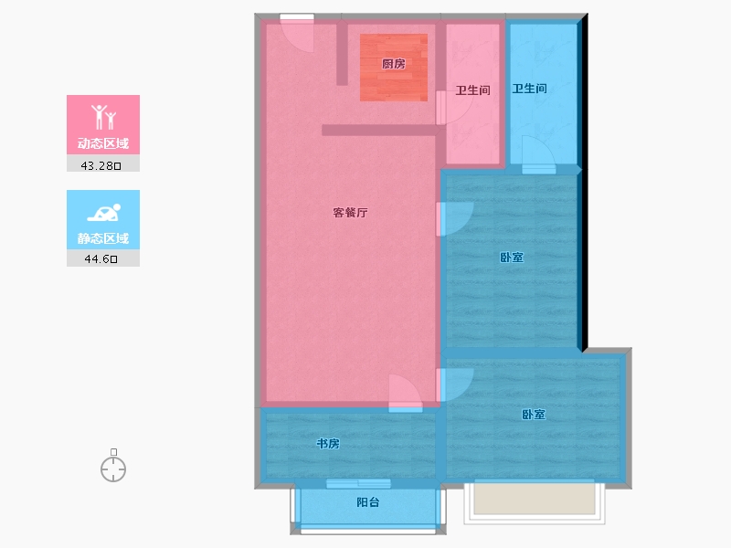 广东省-佛山市-太平洋鼎旺中心-77.08-户型库-动静分区