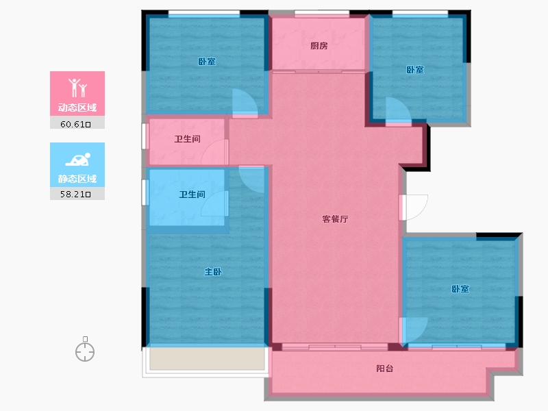 河南省-许昌市-恒达滨河府-107.00-户型库-动静分区