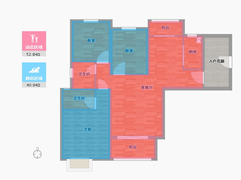 湖南省-长沙市-中悦·领秀城-91.53-户型库-动静分区