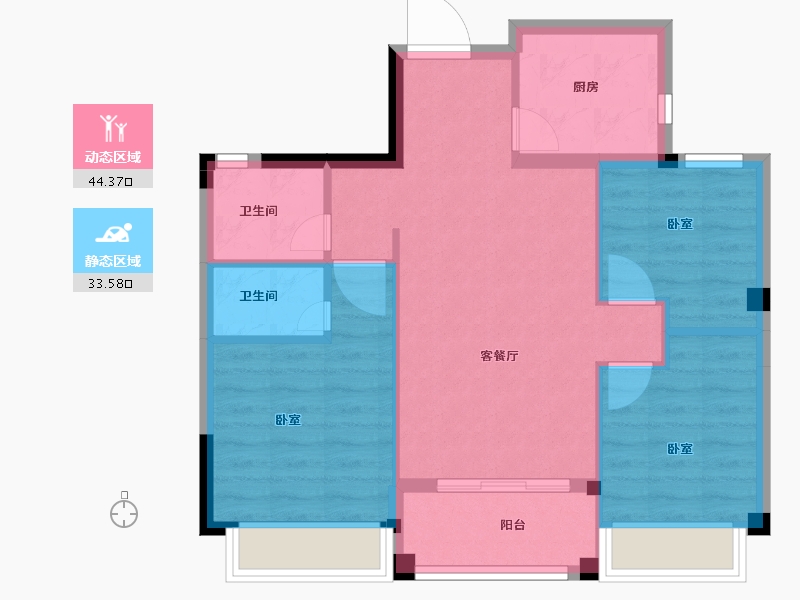 浙江省-绍兴市-店口丽景春天-70.00-户型库-动静分区