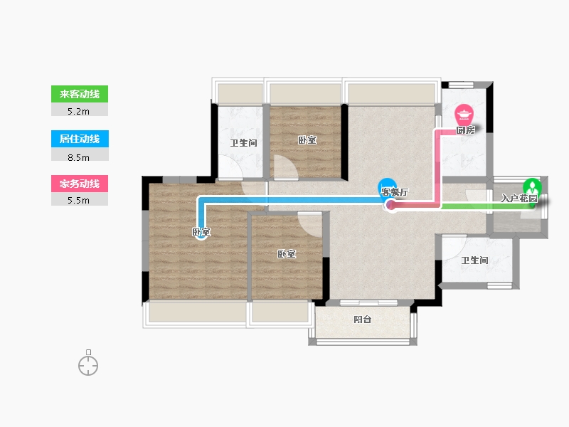 广东省-广州市-万科桃源里-91.00-户型库-动静线