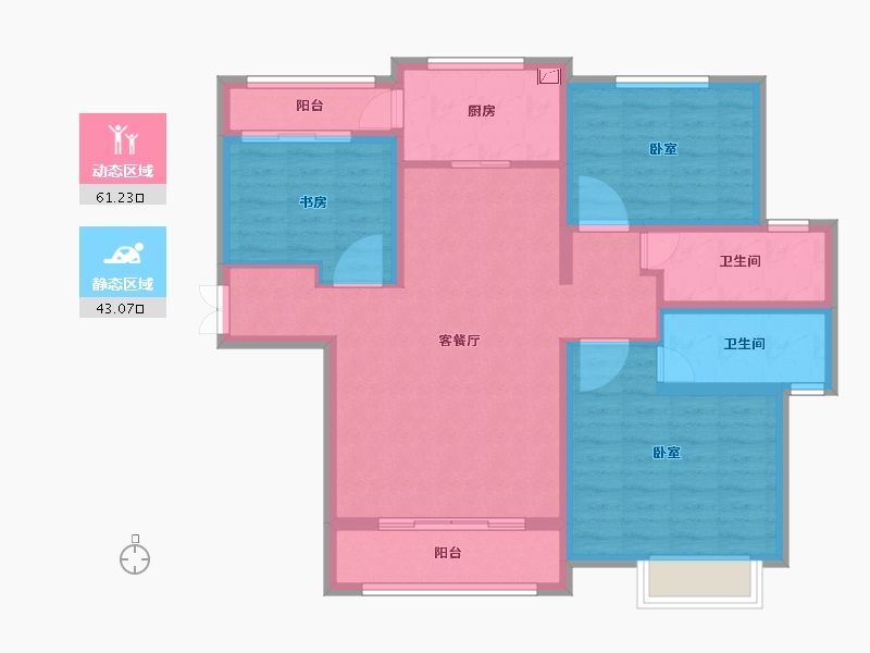 河南省-郑州市-兰馨桂府-92.76-户型库-动静分区