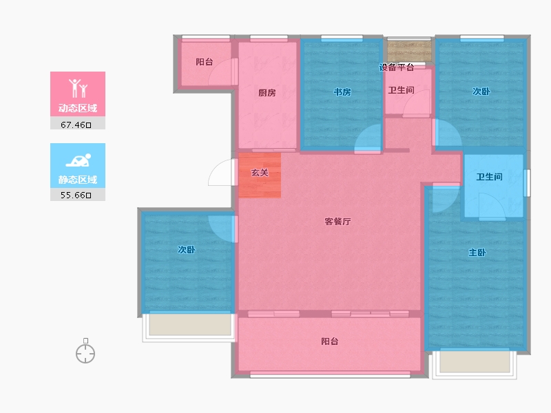 江苏省-常州市-牡丹三江公园-112.01-户型库-动静分区