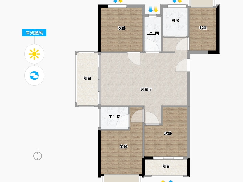 安徽省-蚌埠市-融昊外滩-108.04-户型库-采光通风