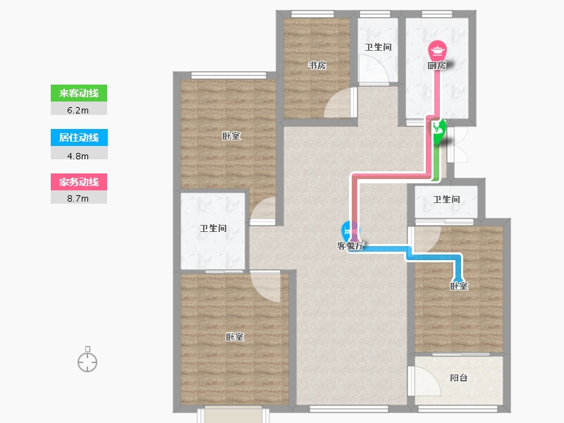 山东省-潍坊市-恒信书香门第-122.83-户型库-动静线