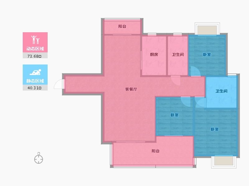 湖南省-邵阳市-邵新府-104.44-户型库-动静分区