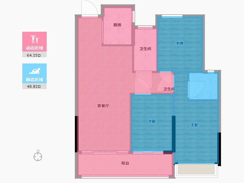 安徽省-蚌埠市-融昊外滩-104.00-户型库-动静分区