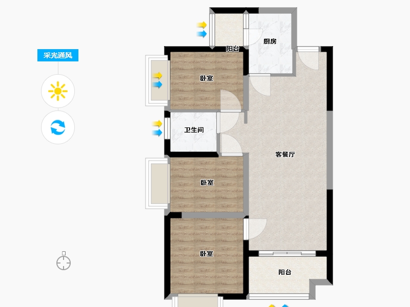 湖南省-湘潭市-金侨.印象湘江-76.01-户型库-采光通风