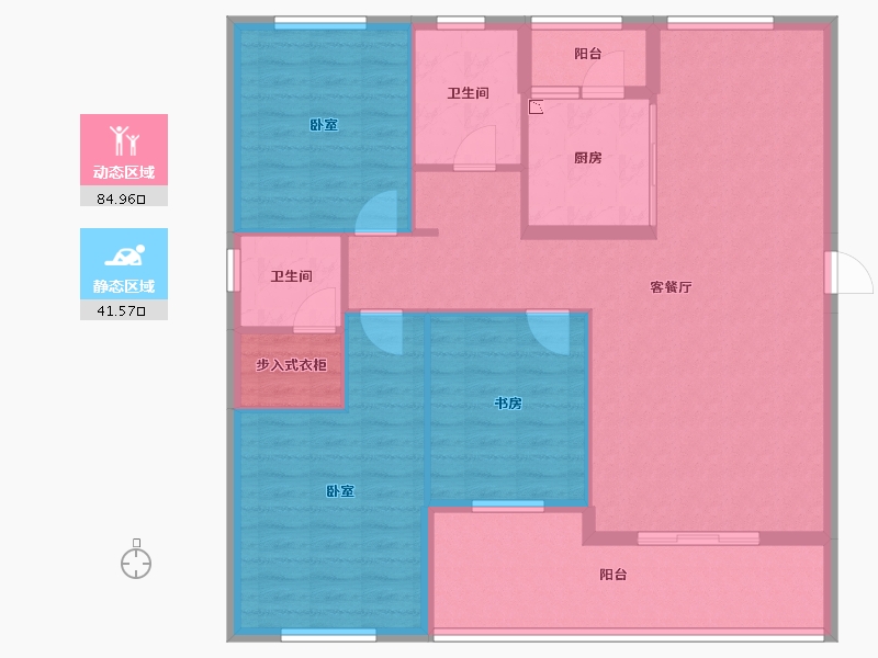 湖北省-咸宁市-通城青华嘉园-114.71-户型库-动静分区