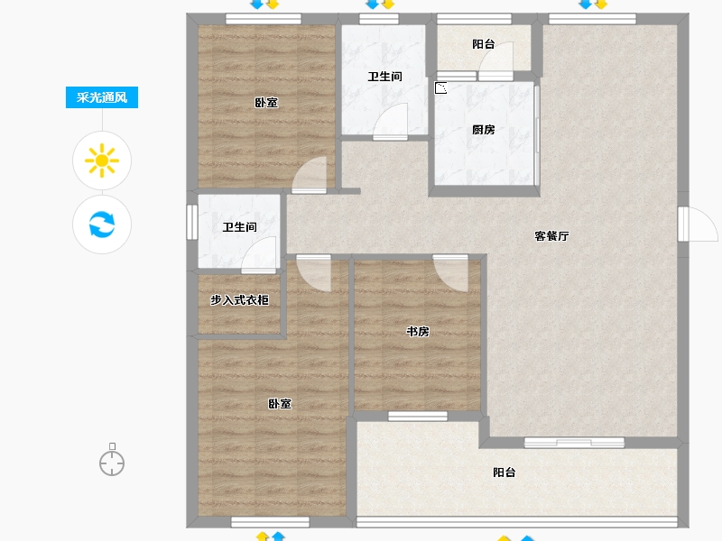 湖北省-咸宁市-通城青华嘉园-114.71-户型库-采光通风