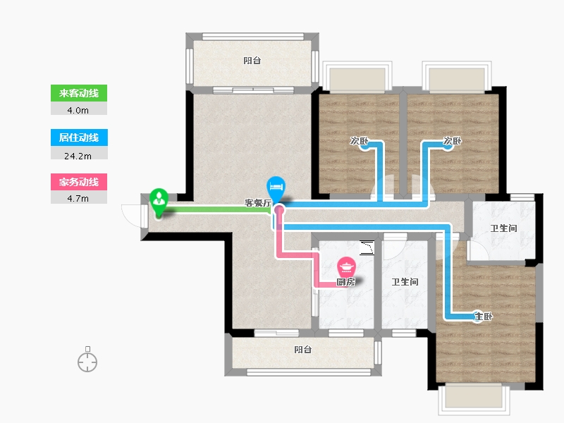 湖南省-湘潭市-九华新城-95.32-户型库-动静线