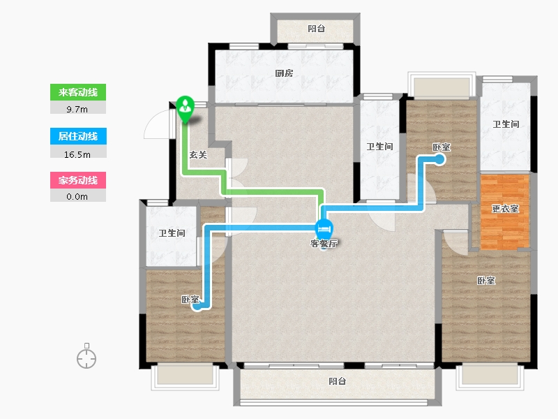 湖北省-武汉市-万科云庐-166.00-户型库-动静线