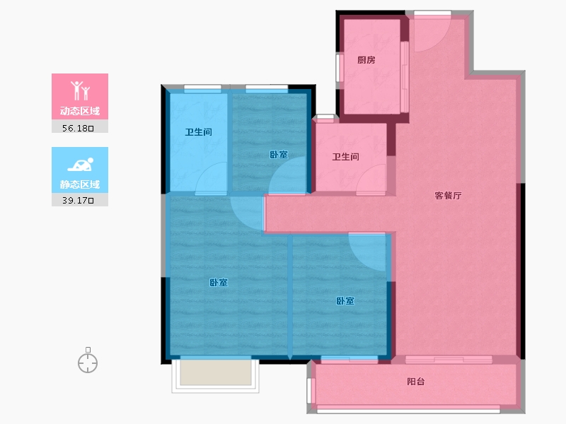 湖北省-孝感市-湖北交投颐和华府-86.01-户型库-动静分区