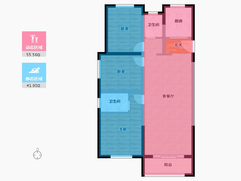 湖南省-长沙市-中海·熙湾-87.08-户型库-动静分区