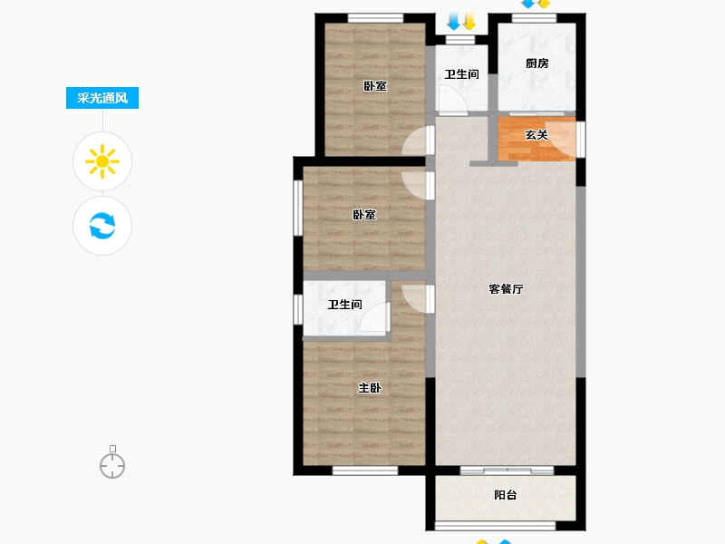 湖南省-长沙市-中海·熙湾-87.08-户型库-采光通风