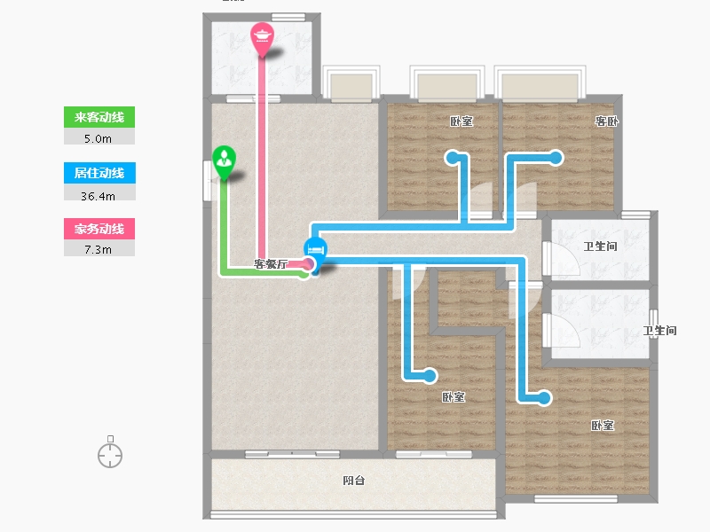 湖北省-武汉市-绿城金地凤起听澜-144.99-户型库-动静线