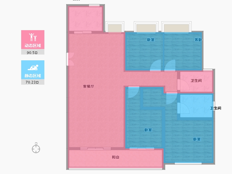 湖北省-武汉市-绿城金地凤起听澜-144.99-户型库-动静分区