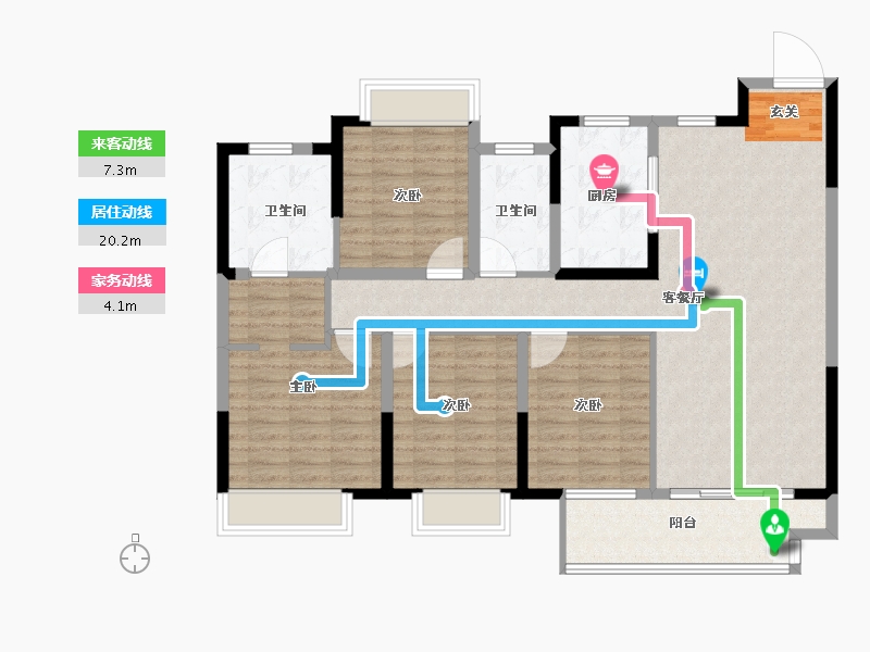 江苏省-常州市-中企·檀悦名居-117.45-户型库-动静线