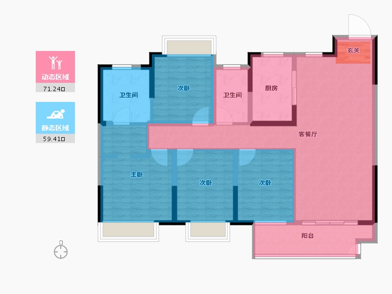 江苏省-常州市-中企·檀悦名居-117.45-户型库-动静分区