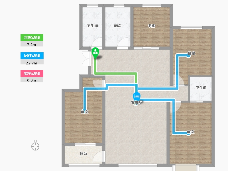 山东省-潍坊市-恒信书香门第-134.74-户型库-动静线