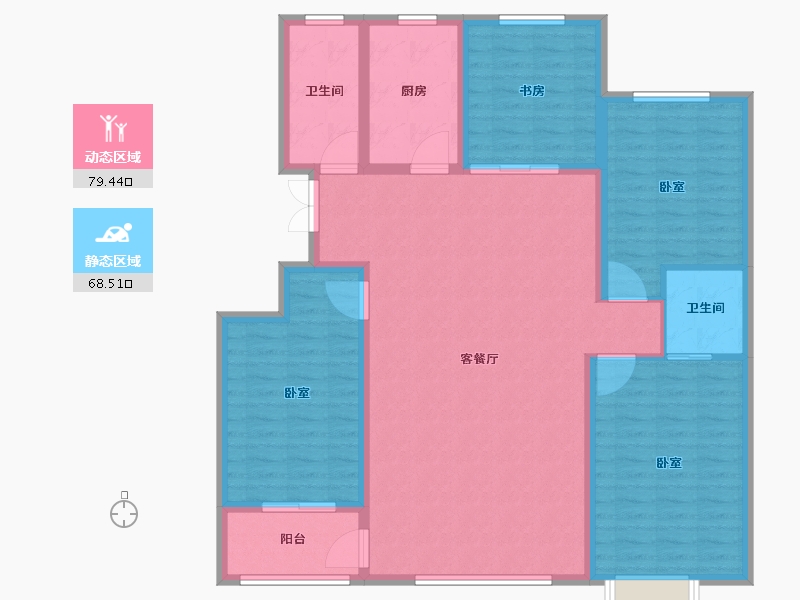 山东省-潍坊市-恒信书香门第-134.74-户型库-动静分区