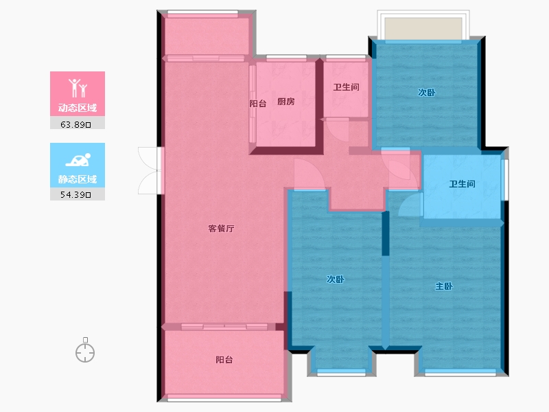 安徽省-蚌埠市-百晟澜溪小镇-106.00-户型库-动静分区