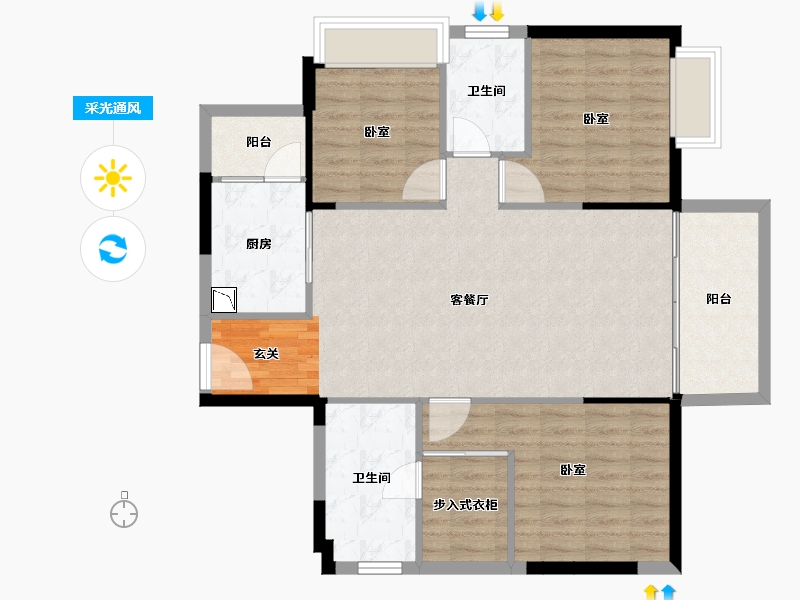 湖南省-衡阳市-珠江愉景豪庭-98.12-户型库-采光通风