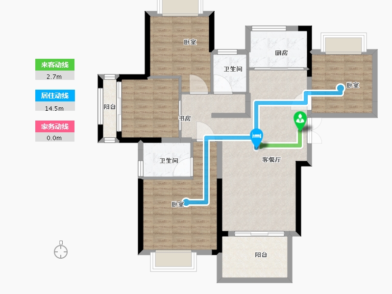 湖北省-武汉市-荣盛华庭-102.49-户型库-动静线