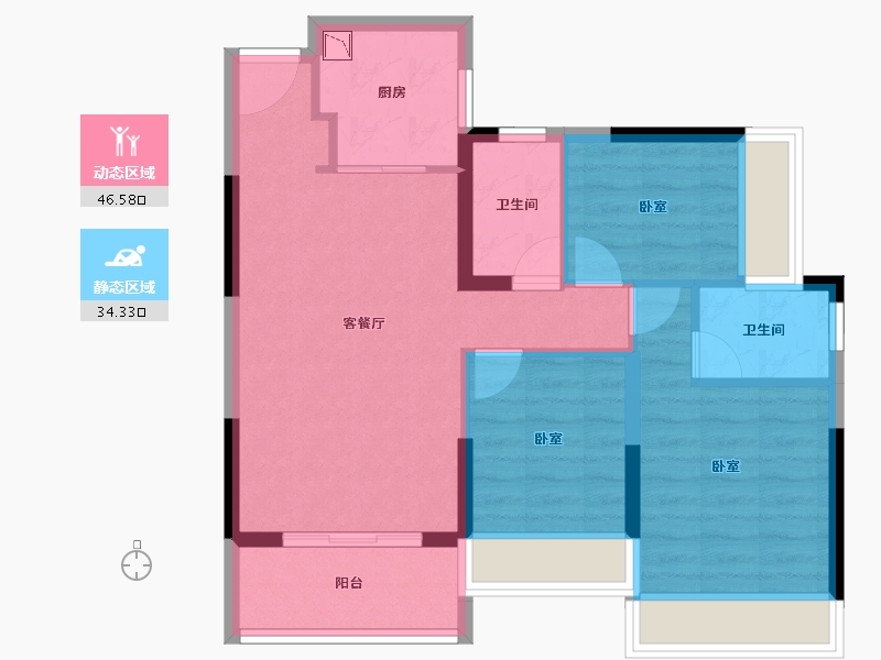 广东省-广州市-海伦湾-71.99-户型库-动静分区