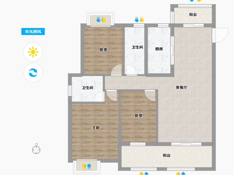 湖北省-黄冈市-景江豪庭-96.23-户型库-采光通风