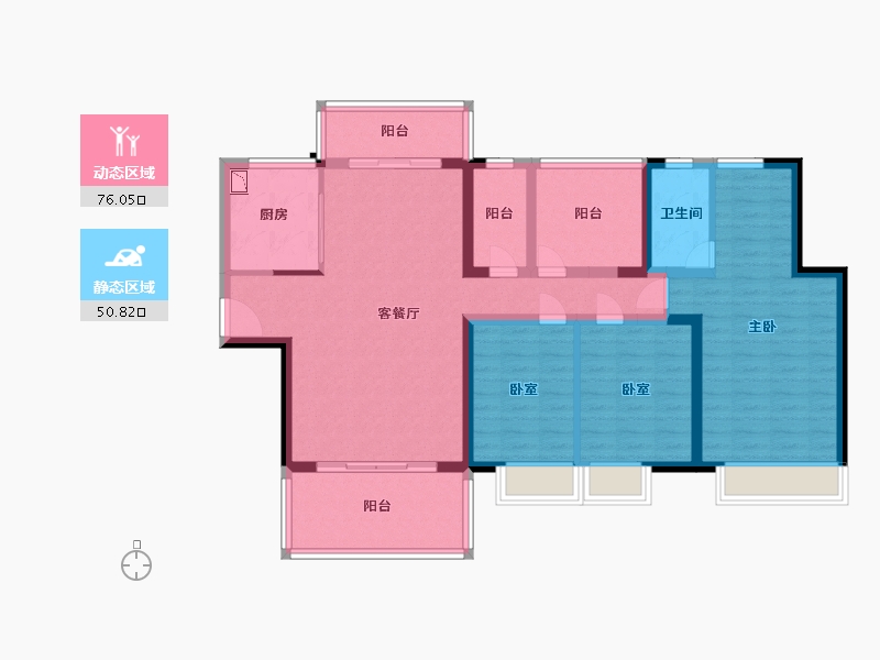 广东省-广州市-碧桂园印象花城-112.68-户型库-动静分区