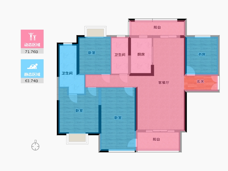 湖南省-岳阳市-友阿悦玺-121.16-户型库-动静分区