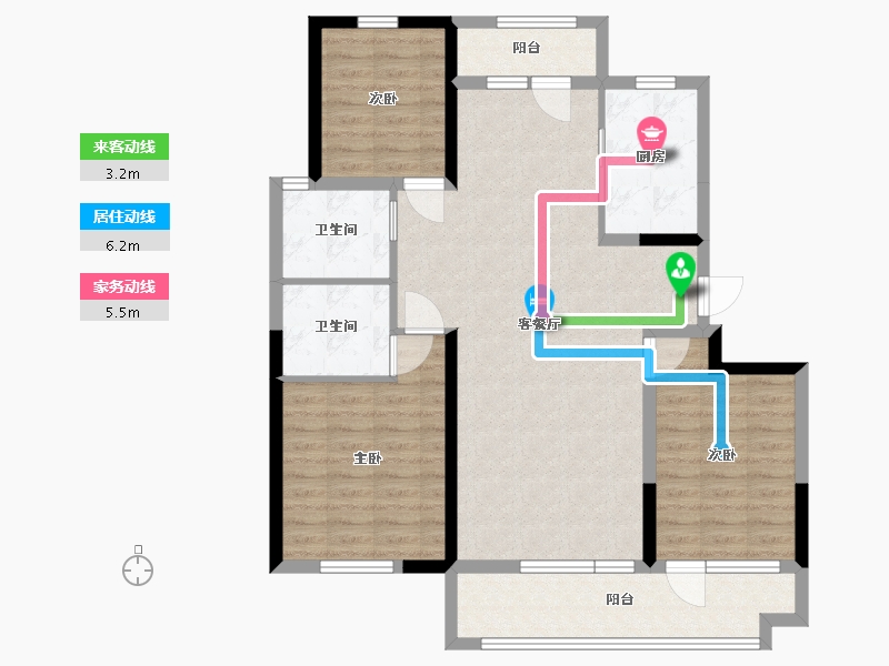 山东省-临沂市-青啤龍悦湾-101.00-户型库-动静线