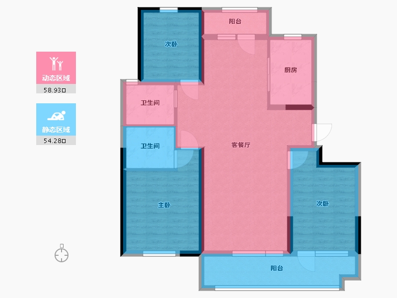 山东省-临沂市-青啤龍悦湾-101.00-户型库-动静分区