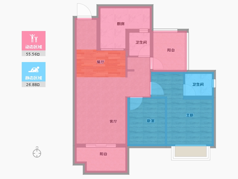 广东省-惠州市-金科颐景园-72.88-户型库-动静分区