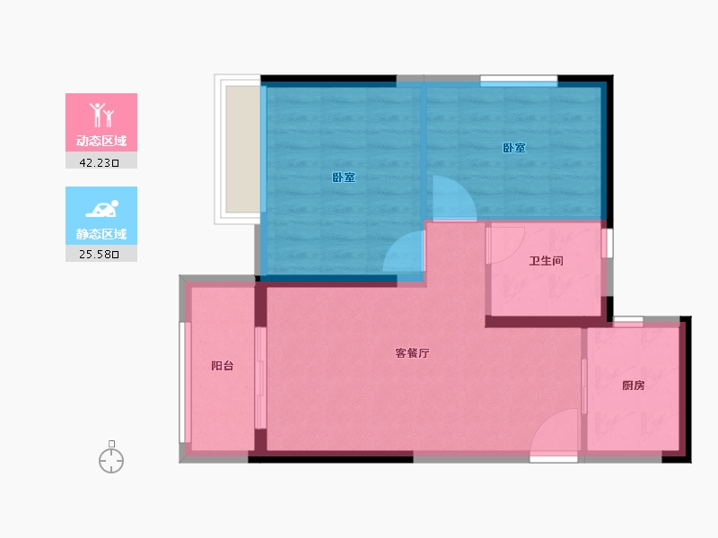 河南省-郑州市-五建新街坊-61.00-户型库-动静分区