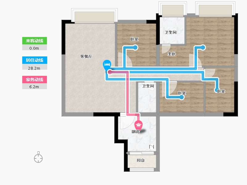 广东省-佛山市-凯蓝滨江时光-82.00-户型库-动静线