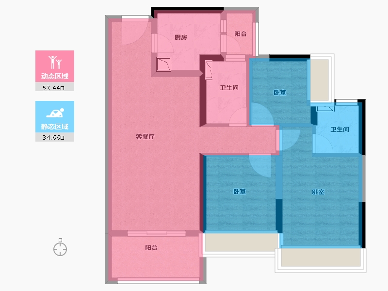 广东省-广州市-新城香悦公馆-77.00-户型库-动静分区