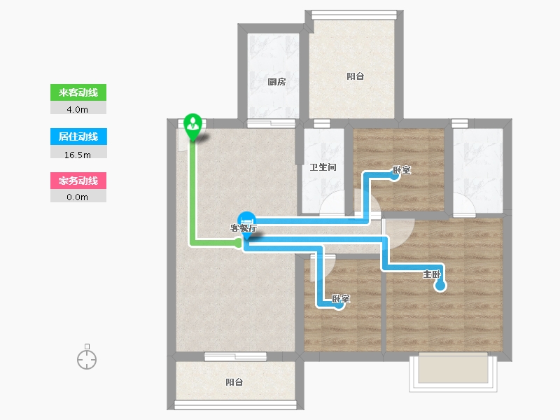 广东省-佛山市-凯蓝滨江时光-64.31-户型库-动静线