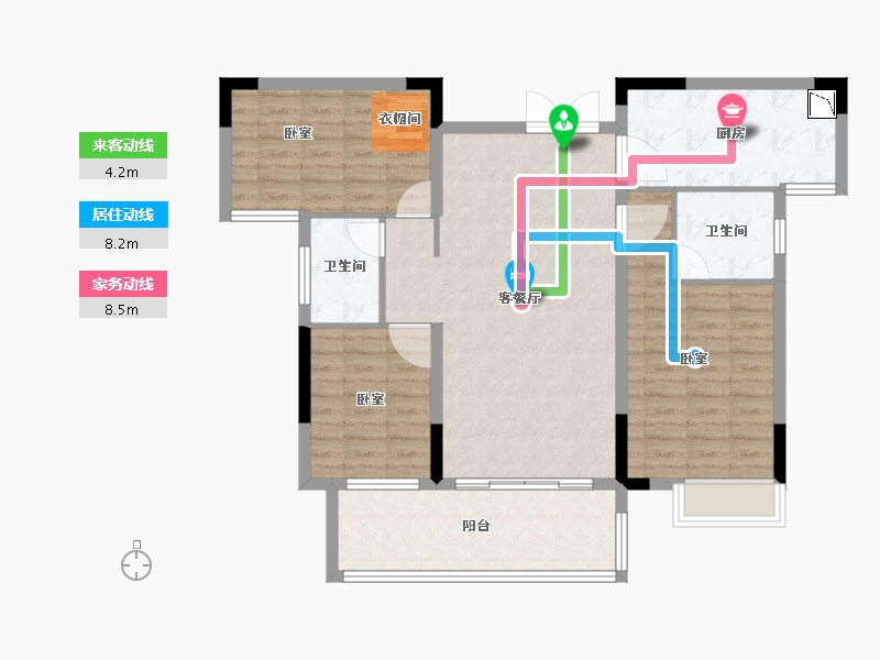 湖南省-长沙市-润和·谷山郡-105.40-户型库-动静线