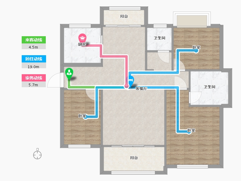 湖南省-常德市-澧浦豪苑-96.87-户型库-动静线