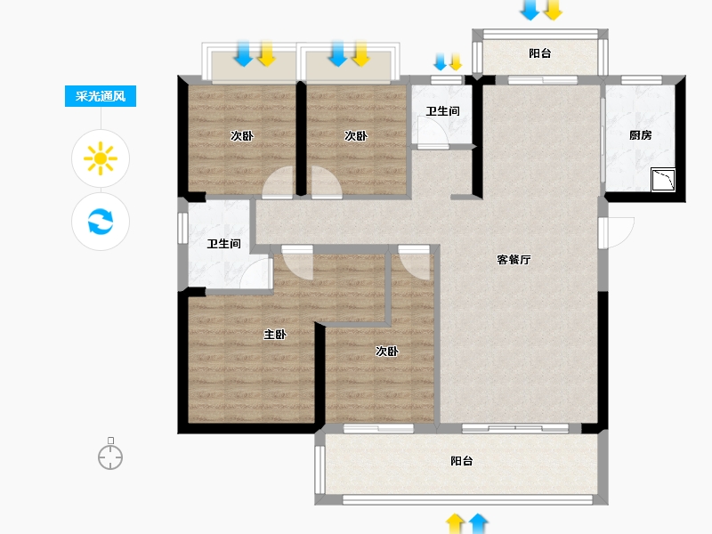 湖南省-株洲市-湘江汇-106.10-户型库-采光通风