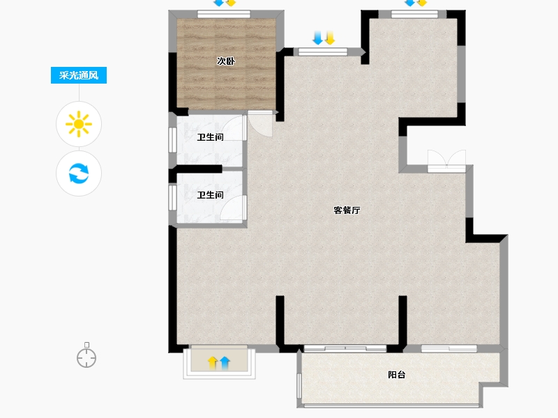 安徽省-安庆市-逸龙府-99.06-户型库-采光通风