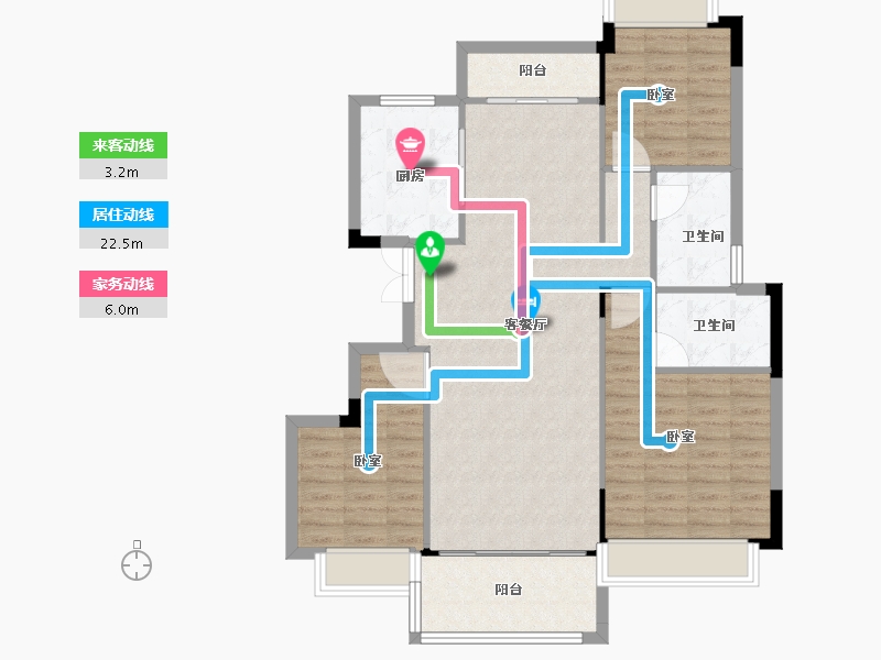 湖南省-衡阳市-雁湖生态健康文旅小镇-100.26-户型库-动静线