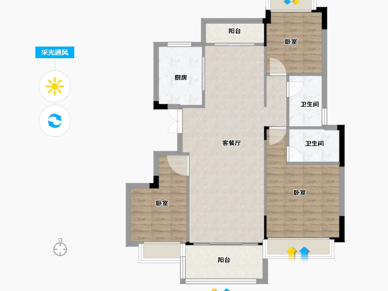 湖南省-衡阳市-雁湖生态健康文旅小镇-100.26-户型库-采光通风