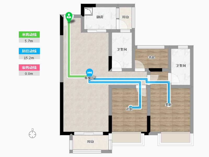 湖南省-株洲市-伟大·云龙国际-79.68-户型库-动静线