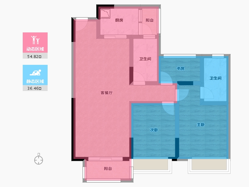 湖南省-株洲市-伟大·云龙国际-79.68-户型库-动静分区