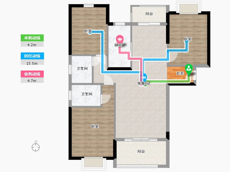 湖南省-岳阳市-中景世家-103.00-户型库-动静线